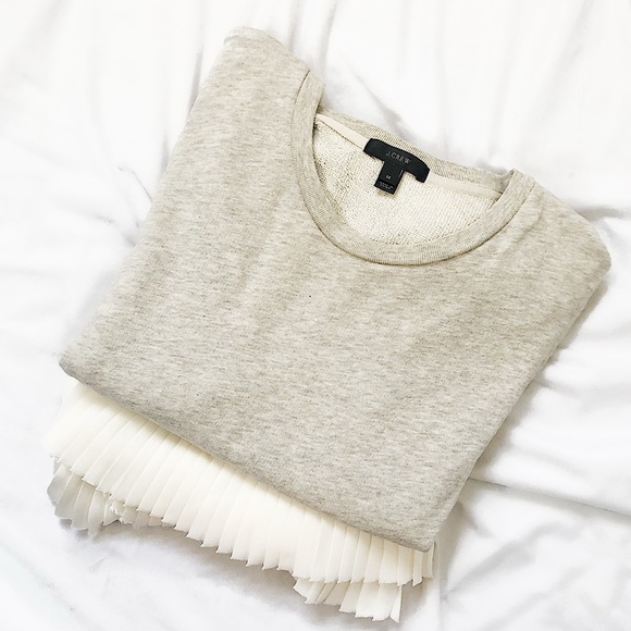 J. Crew Tops - J. Crew Gray Ruffle Hem Sweatshirt